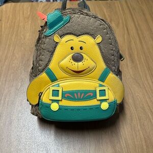 Loungefly Pixar Bear Backpack with Yellow and Green Accents